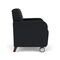Lesro Siena Lounge Reception Wide Guest Chair w/ Front Casters, Walnut Wood Back Legs, MD Black Uph SN1201 - alternate 2